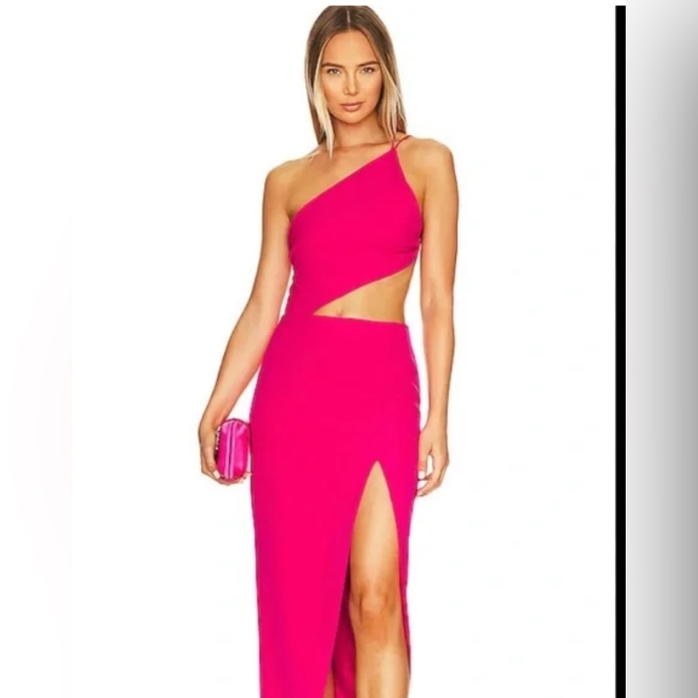 NEW Bardot Luna Cut Out Midi Dress in Pink Punch XL